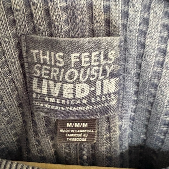 American Eagle Big Hug Crew Neck Waffle Shirt - Picture 6 of 10